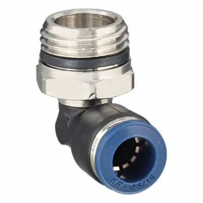 AIGNEP USA Push-to-Connect x Universal Thread Tube Fitting, 3/8 Thread Size - Nylon & Nickel-Plated Brass Tube Fittings