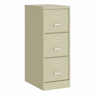HIRSH Vertical File Cabinet: Putty, 3 Drawers, 40 1/4 in Overall Ht, 22 in Overall Dp - Vertical File Cabinets
