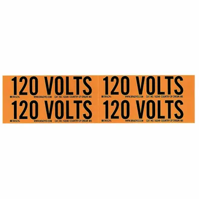 BRADY Self-Stick Vinyl Conduit and Voltage Marker, 120 Volts, 5 PK - Self-Stick Vinyl Conduit and Voltage Markers