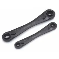 CRESCENT Box End Wrench Set: Alloy Steel, Black Oxide, 2 Tools, 0° Head Offset Angle, Tray (MPN CX6DBS2)
