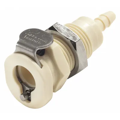COLDER Quick Connection Coupling: Straight, 1/8 in Pipe Size, Barbed x Barbed - Polypropylene Quick-Disconnect Tube Fittings