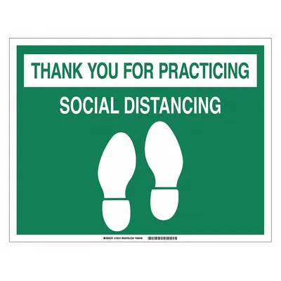 BRADY Thank You For Practicing Sign - Thank You - Social Distancing Floor Sign