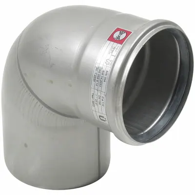 BLUCHER Metal Pipe Elbow: Stainless Steel, 90° Elbow, 2 in x 2 in, Female Socket x Male - Push Fit Pipe Fittings