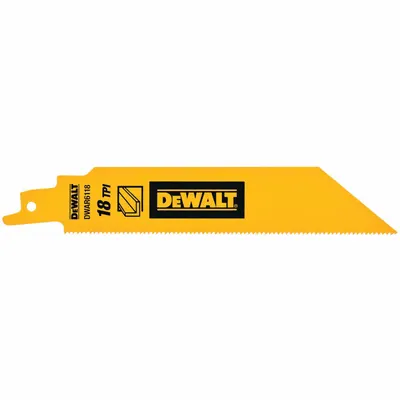 DEWALT Reciprocating Saw Blade: 18 Teeth per Inch, 6 in Blade Lg, 1 in Blade Thick - Thin-Metal-Cutting Blades