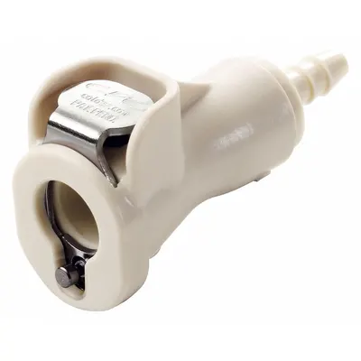 COLDER Quick Connection Coupling: Straight, 1/16 in Pipe Size, Barbed x Barbed - Polypropylene Quick-Disconnect Tube Fittings