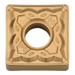 Square (S) indexable turning insert for metal-cutting operations on lathes. Suitable for roughing and finishing of steel, stainless steel, and cast iron workpieces. Metric designation SNMG120404PQ with 12.7 mm inscribed circle, 4.76 mm thickness, and 0.4 mm nose radius. Grade CA525 optimized for general-purpose steel machining.