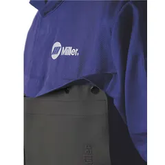 Treated cotton welding cape sleeve and bib combination for upper-body protection against sparks, spatter, and heat during welding, cutting, and grinding. Measures 19 inches in length and 9 inches in width.