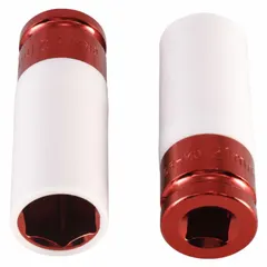 This 1/2 in drive non-marring socket features a 21 mm metric 6-point configuration. The non-marring design protects fastener surfaces during use, suitable for automotive and industrial fastening applications where a mar-free finish is required. Compatible with impact or hand tools on metric fasteners.