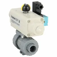 HAYWARD FLOW CONTROL Pneumatically Actuated Two-Way Ball Valve: 1/2 in, CPVC, Air to Spring (MPN PSSTBH205STEA9)
