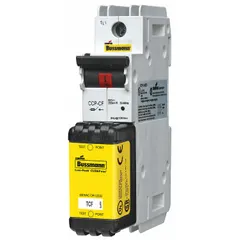 This BUSSMANN fuse block is a 1-pole UL Class J unit rated 600 V AC. It features DIN rail mounting and box lug termination. Designed for use in industrial control panels, motor control centers, and distribution equipment to safely house Class J fuses.