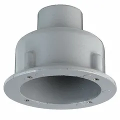Gray aluminum pendant mount for suspending V Series enclosures in hazardous locations. Length: 5 1/2 inches. Used in industrial environments where explosive gases or combustible dusts may be present, such as refineries, chemical plants, and grain handling facilities.