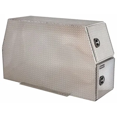 BUYERS PRODUCTS Backpack Truck Box: Backpack Truck Box, Aluminum, 24 in Overall Dp - Four-Door Backpack Truck Boxes with Flat Base