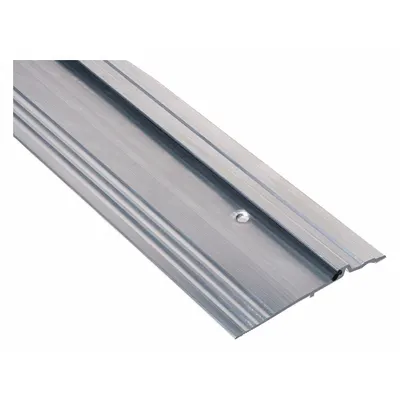 NATIONAL GUARD Bumper-Seal Threshold, Aluminum, 4 ft, Fluted Transition - Bumper-Seal Thresholds