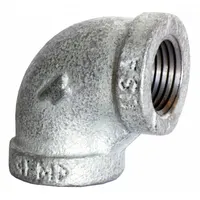 ANVIL Metal Pipe Elbow: 90° Elbow, 300 psi @ 150° F, 5 in x 5 in, Malleable Iron, Made in USA (MPN 0311002802)