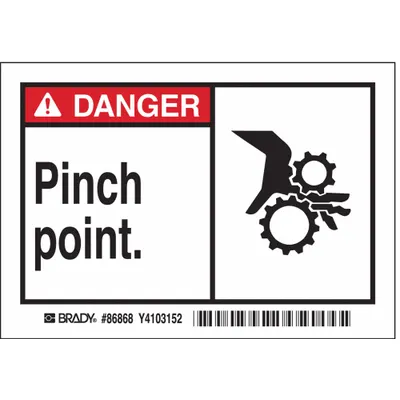 BRADY Danger: Pinch Point - Danger: Pinch Point. Signs