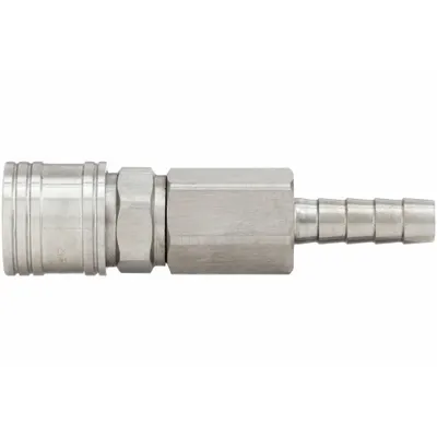 SPEEDAIRE Quick Connect Hose Coupling: 1/4 in Body Size, 3/8 in Hose Fitting Size - Global-Style High-Flow Steel Quick-Connect Air Coupling Bodies