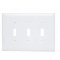 LEGRAND Wall Plate: Toggle, 3 Gang, Brown, Jumbo Size (MPN TPJ3W)