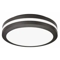 LED low-profile fixture delivering 1,077 lumens at 4000K with Type V distribution. Operates on 120V AC at 16.6 W. Bronze finish. Suitable for parking garages, covered walkways, and canopy applications
