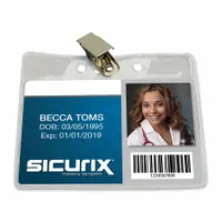 Badge Holder: Pouch, Horizontal, 6 1/2 in Badge Pouch Wd, 1 3/4 in Badge Pouch Ht, Plastic, 50 PK (MPN 67850)