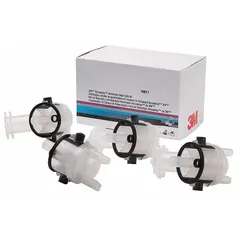 Replacement nozzles and caps for air sprayers, supplied as a 4-pack. Each refill includes a 1.8mm replacement needle. Used in industrial finishing, painting, and coating applications requiring precise fluid atomization.