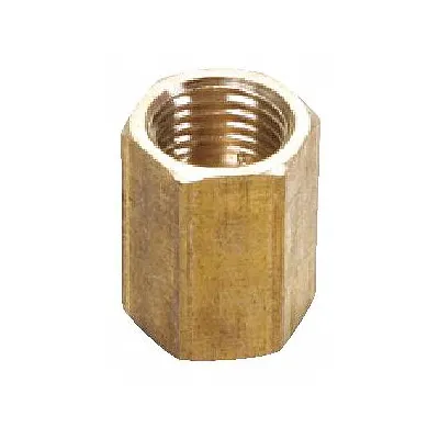 SUR&R Brake Line Union: Inverted Flare Union, 3/8"-24 Thread Size, Brass, 3/16 in Outside Dia - Hydraulic Brake Line Accessories