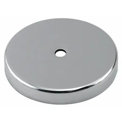 OEM Cup Rare Earth Magnet, Silver, 2 1/32 in OD, 0.313 in Thick, 105 lbf Pull - Cup Rare Earth Magnets