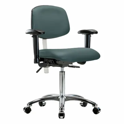 OEM Vinyl Cleanroom Task Chair with Arms - Vinyl Cleanroom Chairs