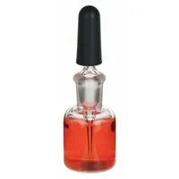 This 15 mL round dropper bottle is made from colorless borosilicate glass, offering chemical resistance and clarity for laboratory liquid dispensing. With a 32 mm body diameter, it is suitable for precise volume measurement and storage of reagents, solvents, or other fluids in research and analytical settings
