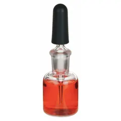 This 15 mL round dropper bottle is made from colorless borosilicate glass, offering chemical resistance and clarity for laboratory liquid dispensing. With a 32 mm body diameter, it is suitable for precise volume measurement and storage of reagents, solvents, or other fluids in research and analytical settings.