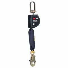 This self-retracting lifeline is an ANSI Class 1 SRL-P for overhead fall arrest. It features a sealed polyester lifeline, a steel cab mount bracket anchor, and a harness steel snap hook. The unit is RFID-equipped and designed for overhead-only anchoring.
