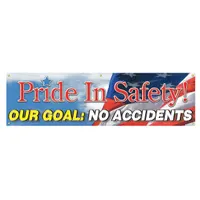 Safety Banner: Poly Sheeting, 28 in x 96 in Nominal Sign Size, Indoor/Outdoor, 1 Printed Sides (MPN MBR882)