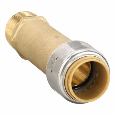 SHARKBITE MAX Push-Fit Adapter Fitting: Straight, 3/4 in OD x 3/4 in Pipe Size, Brass - Standard Brass Push-to-Connect Tube Fittings