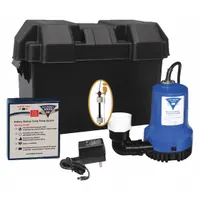 PRO SERIES PUMPS Battery Backup Sump Pump: 12V DC, 1/4 hp, Dual Micro-Reed Float, 15 ft Max. Head (MPN PHCC-1000)