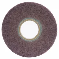 This NORTON Bear-Tex flap wheel is designed for deburring, blending, and finishing all metals. The fine-grade aluminum oxide abrasive provides a consistent surface finish on stainless steel, aluminum, and carbon steel. It features an 8 in diameter, 1 in width, and 3 in arbor, and is sold in a 3-pack