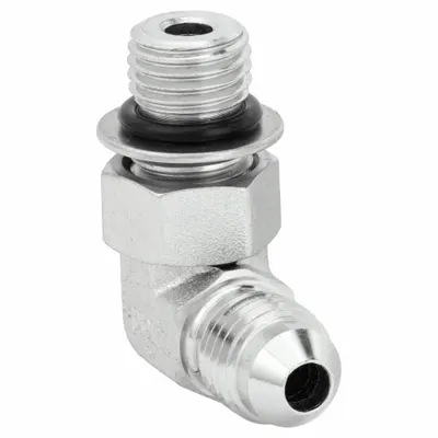 AEROQUIP Hydraulic Hose Adapter: 3/8 in x 3/8 in Fitting Size, Male x Male, ORB x JIC - ORB-to-JIC Steel Hydraulic Hose Adapters