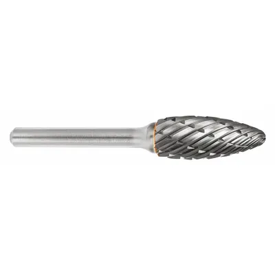 SGS PRO Steel-Cut Flame Bur, SH-5, 1/2" x 1 1/4" Head, 1/4" Shank - Steel-Cut Flame Burs