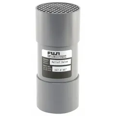 This pressure and vacuum relief valve is designed for regenerative blowers in industrial air-handling systems. It features a 175 in wc preset vacuum limit and a 2 in outside diameter, opening at the preset limit to protect the blower from excessive vacuum and maintain system stability.