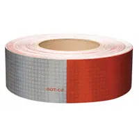 Reflective Tape: Construction/Emergency Vehicles/Trucks and Trailers, Red/White, 2 in Wd, 50 yd Lg (MPN 18692)