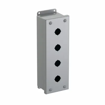 HAMMOND 1435MD Push Button Enclosure, 22mm, 4 Holes, Carbon Steel, NEMA 12/13 - Enclosures for 22mm Operators