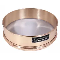 This test sieve features a stainless steel screen and a brass frame, with a 12-inch outside diameter. It meets ASTM E11 standards and has a US Standard Screen Size of #850. Used for particle size analysis and material classification in laboratory settings