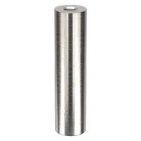 Round aluminum standoff with plain finish and female threads on both ends. Overall length is 1 inch. Used to create fixed spacing and mounting points between two panels or components in assemblies such as electrical enclosures, control panels, and machinery. Sold in a 10-pack