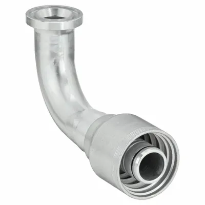 AEROQUIP Crimpable 90° Elbow Hydraulic Flange Fitting, 2 in Flange Size - Crimpable 90° Elbow, Hydraulic Flange Fittings