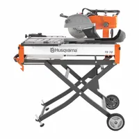 HUSQVARNA Cart Tile Saw: Wet, 3 1/16 in Max. Cutting Dp, 12 A Current, 120 V AC Volt (MPN 967318101)