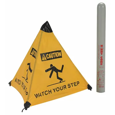HANDY-CONE Caution: Watch Your Step Pop Up Safety Cone Sign - Caution: Watch Your Step Pop Up Safety Cone Signs