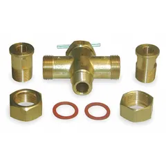This BRADLEY manual mixing valve is constructed of brass and includes washers. It is designed for use in wash fountains to control water temperature and flow. Suitable for replacement in commercial restroom fixtures.