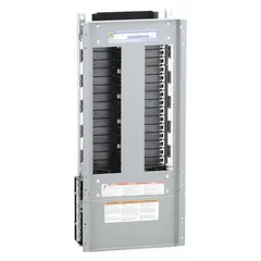 This 125 A main lug convertible panel interior features a copper bus and is compatible with EDB/EDG/EDJ circuit breakers (EDJ series). It is designed for use in Square D NF-series panelboards for commercial and industrial electrical distribution. Dimensions: 27 in height by 10 7/16 in width.