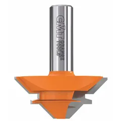 This carbide-tipped router bit with two flutes and a 2-inch cutter diameter is designed for creating interlocking drawer joints and decorative lock profiles in woodworking. It is commonly used in cabinetmaking, furniture production, and joinery for precise connections in hardwood and softwood.