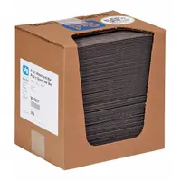 PIG Sorbent Pad: 12 13/16 oz Volume Absorbed Per Pad, 13 in x 10 in Pad Size (L x W), Gray, 100 PK (MPN MAT251)