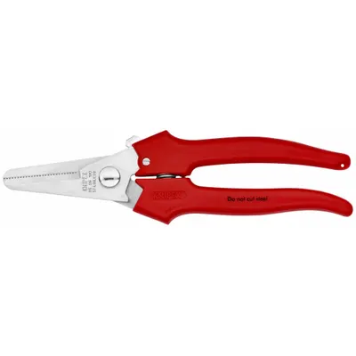 KNIPEX Industrial Shears: Right-Hand, 7 1/2 in Overall Lg, Straight, Stainless Steel - Spring-Assisted Shears