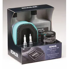 This KOHLER maintenance kit includes components for servicing engines compatible with manufacturer number SV735-0013. It is used for routine maintenance tasks on small engines, such as those found in outdoor power equipment, to help maintain performance and extend service life.